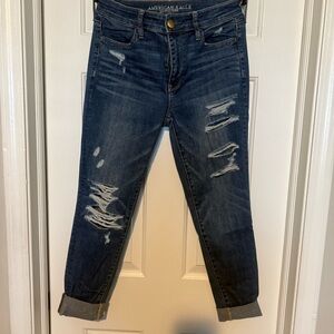 American Eagle Outfitters Blue Ankle Cropped Jeans